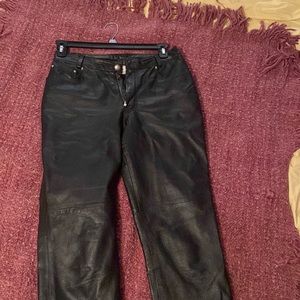 Leather Biker Pants